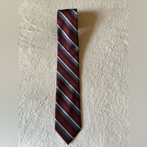 Red and Grey Striped Tie